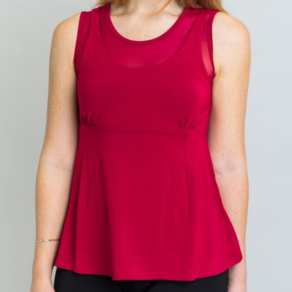 BLUE SKY | Red Athletic Tank with Mesh Detail - P2P 17